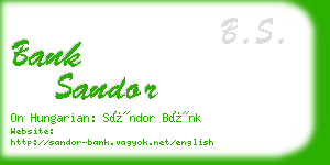 bank sandor business card